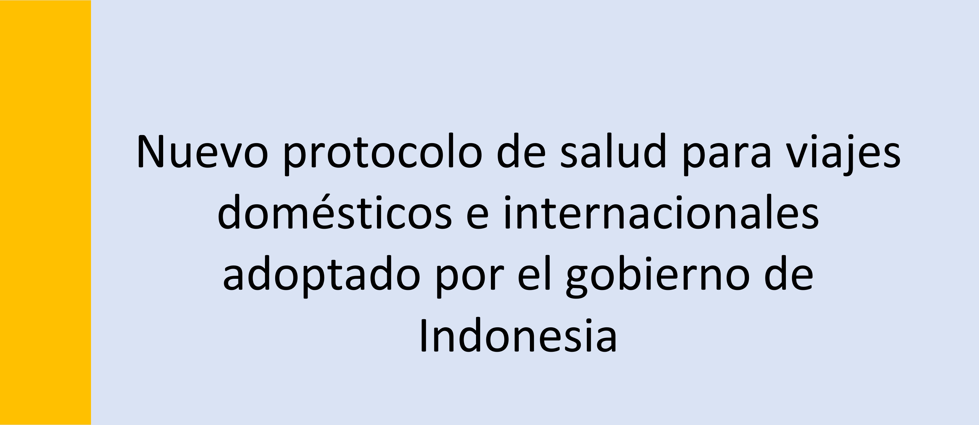 Nuevo protocolo de salud para viajes domésticos e internacionales adoptado por el gobierno de Indonesia