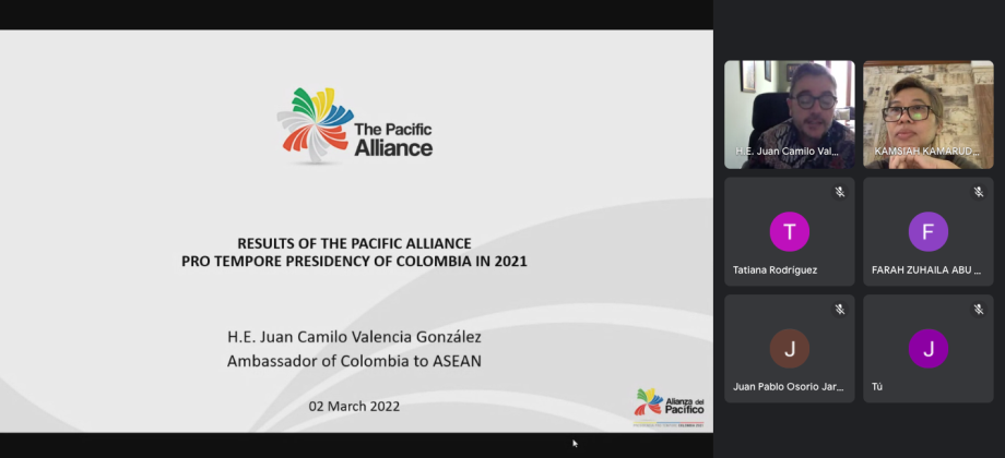 Colombia fortalece la implementación del Plan de Trabajo ASEAN-Alianza del Pacífico 2021-2025
